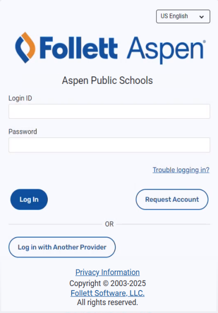 Logging on to Aspen